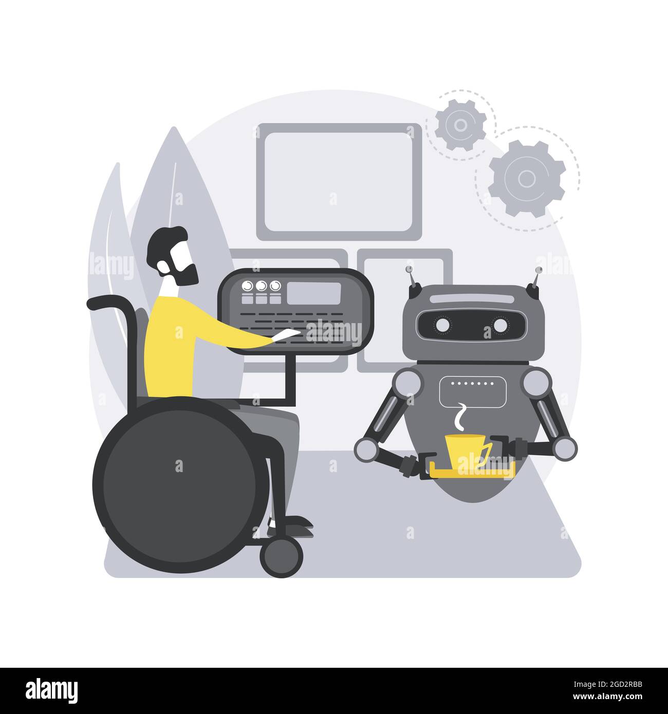 Smart technology for persons with disabilities abstract concept vector ...