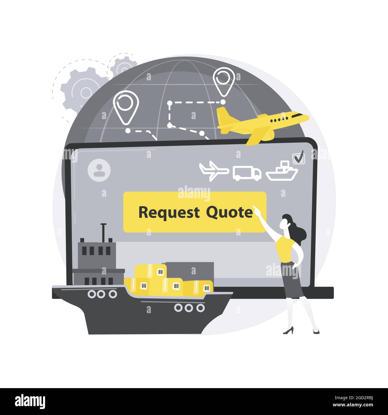 Freight quote request abstract concept vector illustration Stock Vector