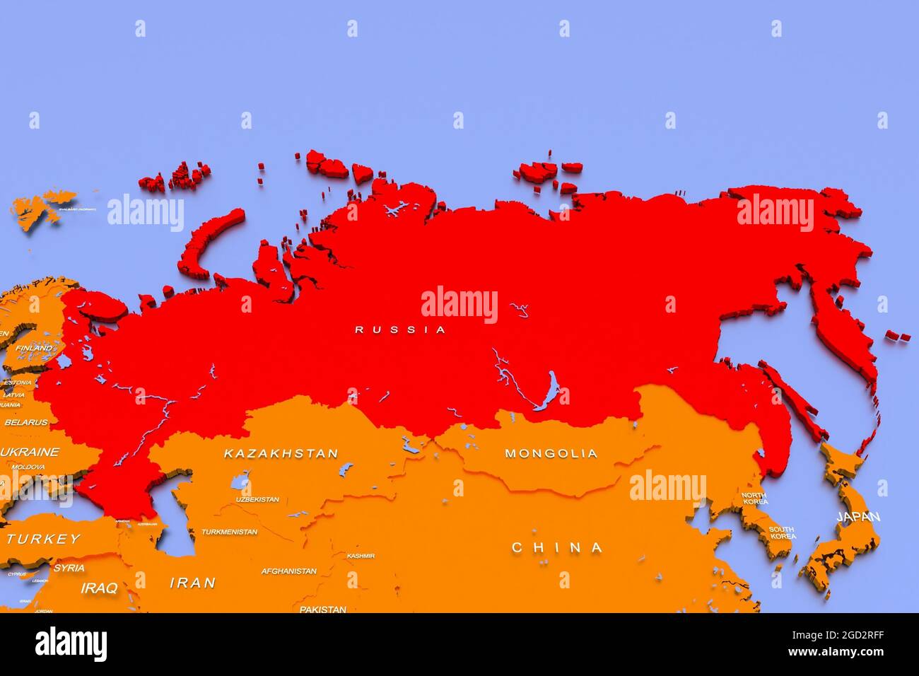3D rendered map of COVID-19 virus pandemic in Russia Stock Photo - Alamy