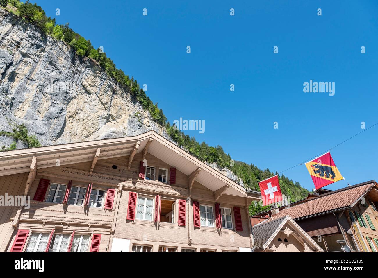 geography / travel, Switzerland, view of Lauterbrunnen, Bernese Oberland, ADDITIONAL-RIGHTS-CLEARANCE-INFO-NOT-AVAILABLE Stock Photo