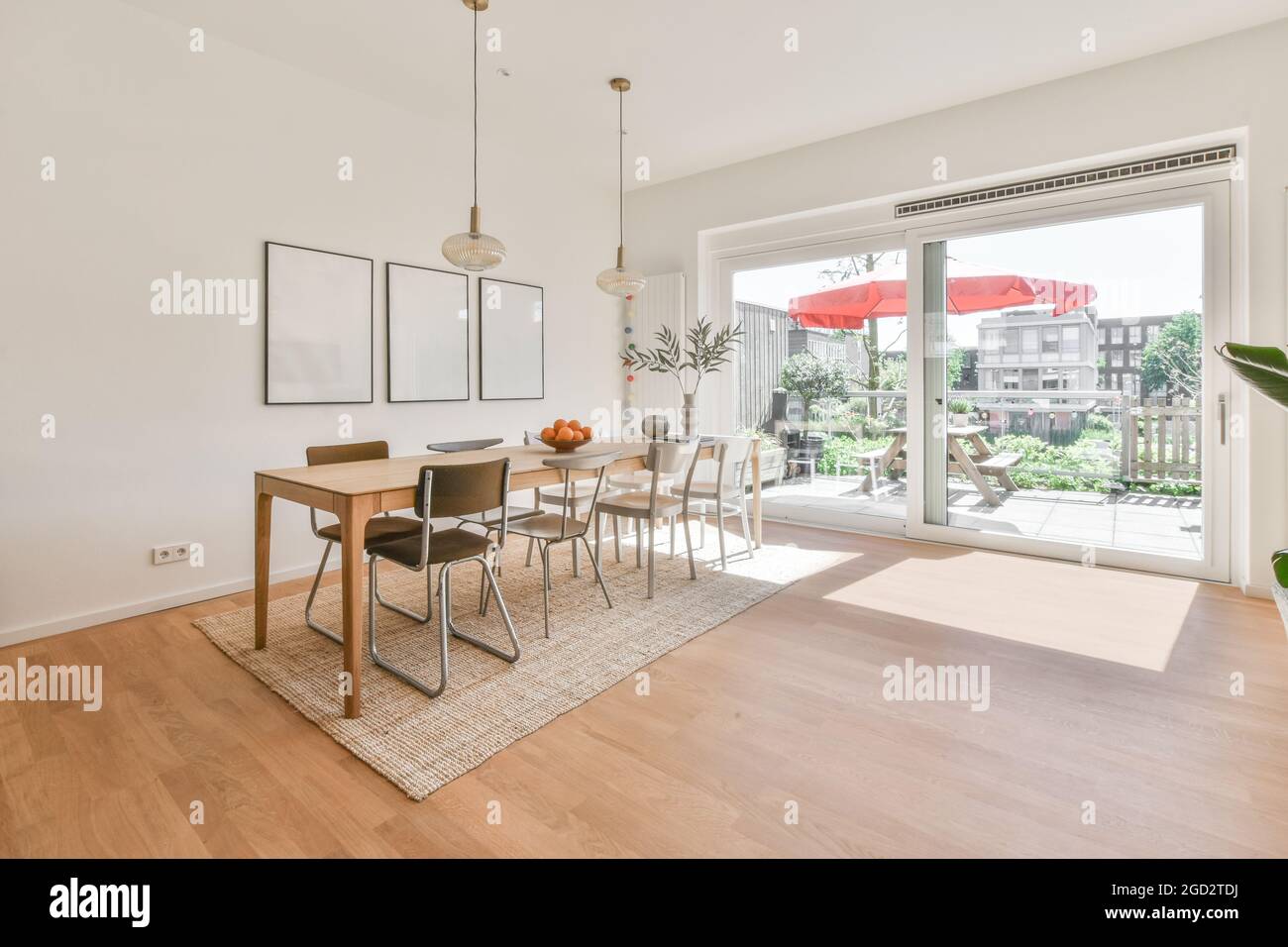 Interior design of bright and beautiful dining room Stock Photo - Alamy