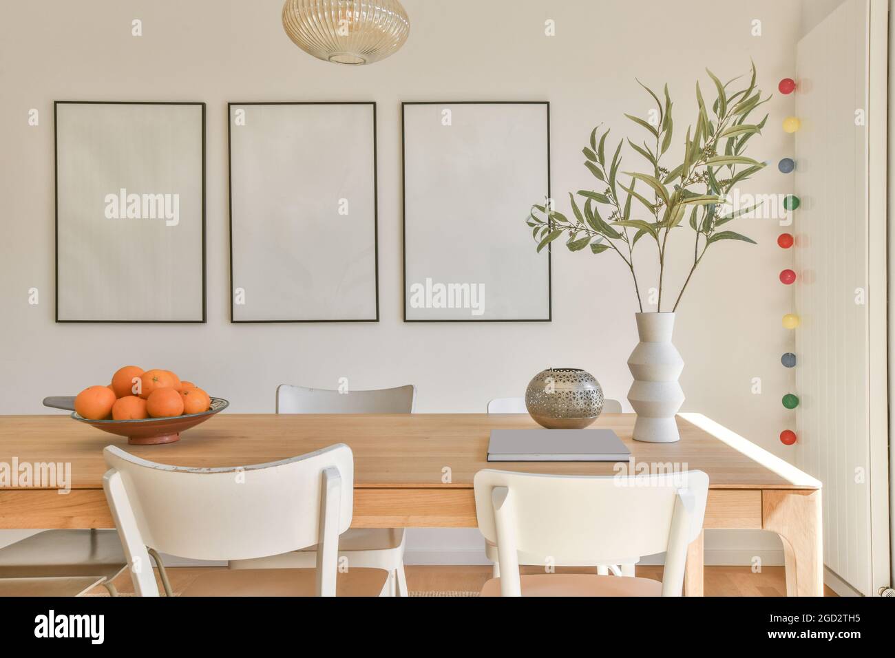 Interior design of bright and beautiful dining room Stock Photo - Alamy