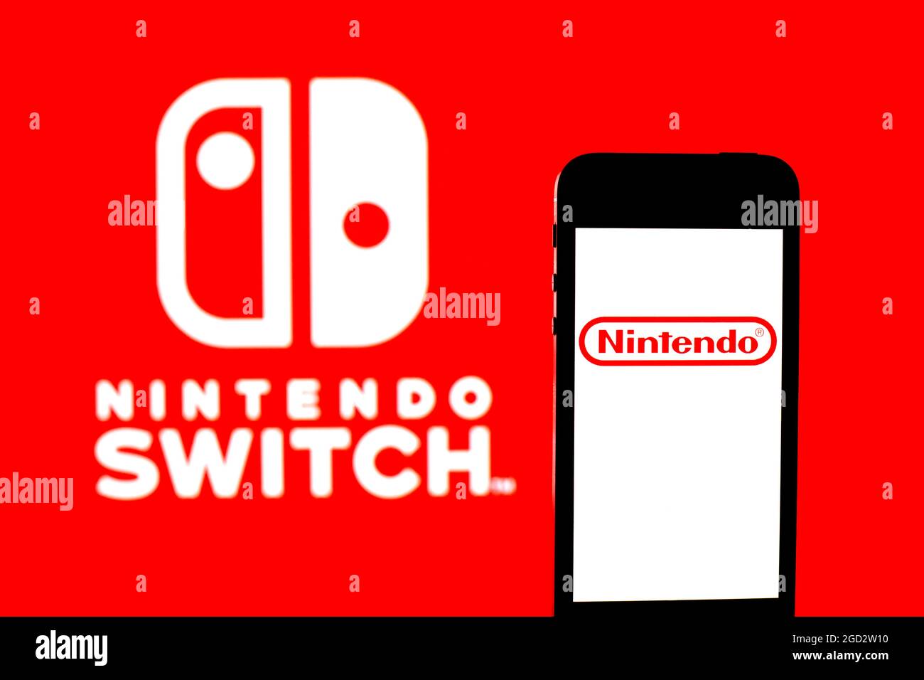 In this photo illustration, a Nintendo Co., Ltd. logo seen displayed on a  smartphone Stock Photo - Alamy