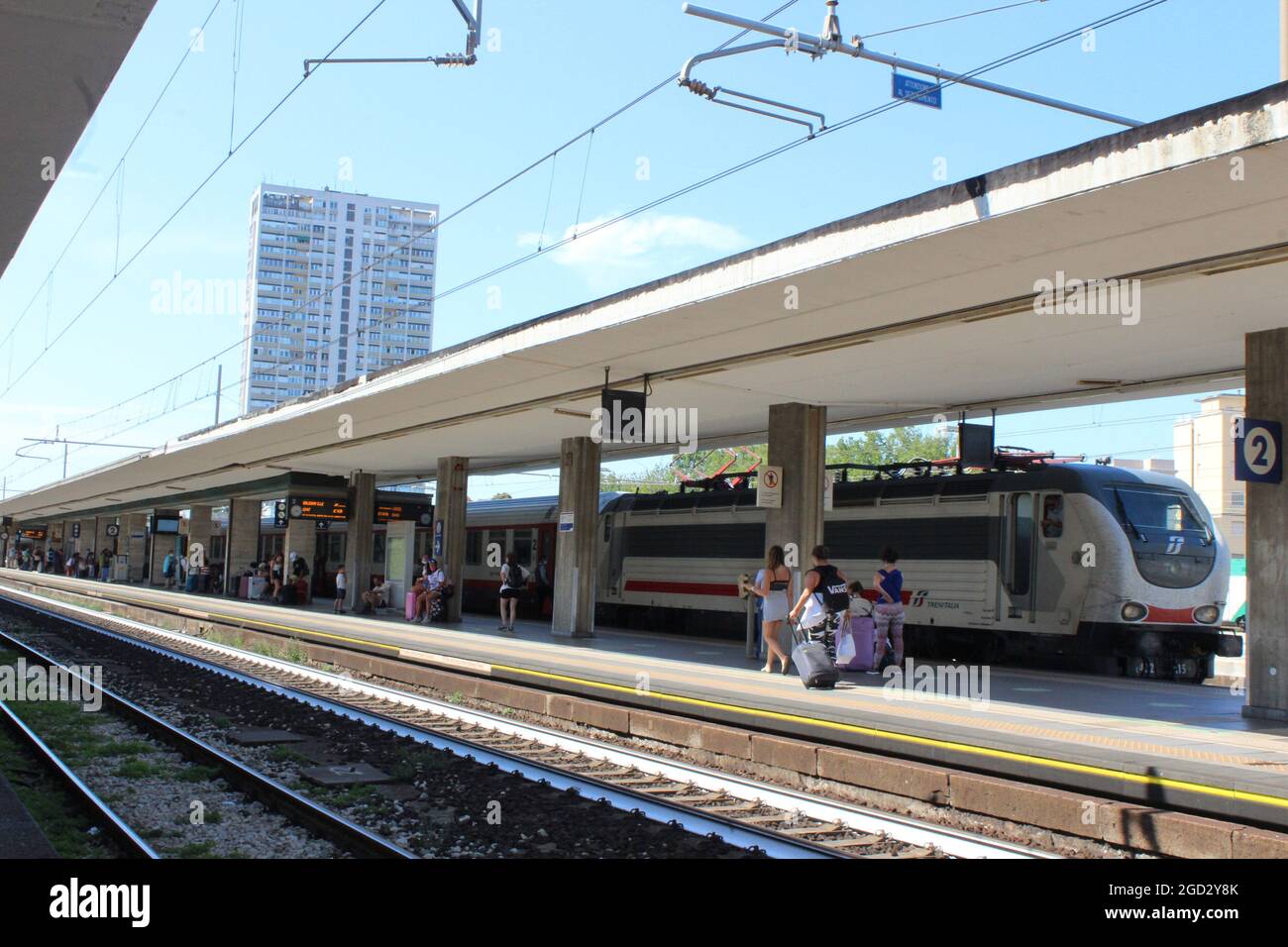 Rimini, Italy. 10th Aug, 2021. (INT) View of the train station in ...