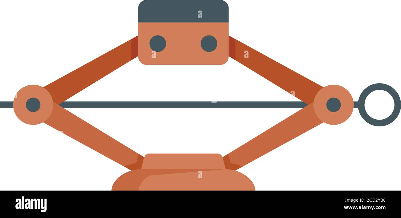 Equipment jackscrew icon. Flat illustration of equipment jackscrew