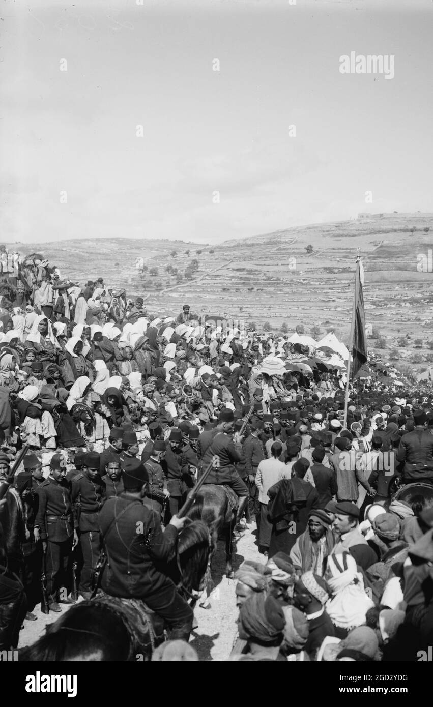 Neby Moussa [i.e., Nebi Musa]. Crowds at St. Stephen's Gate ca. between ...