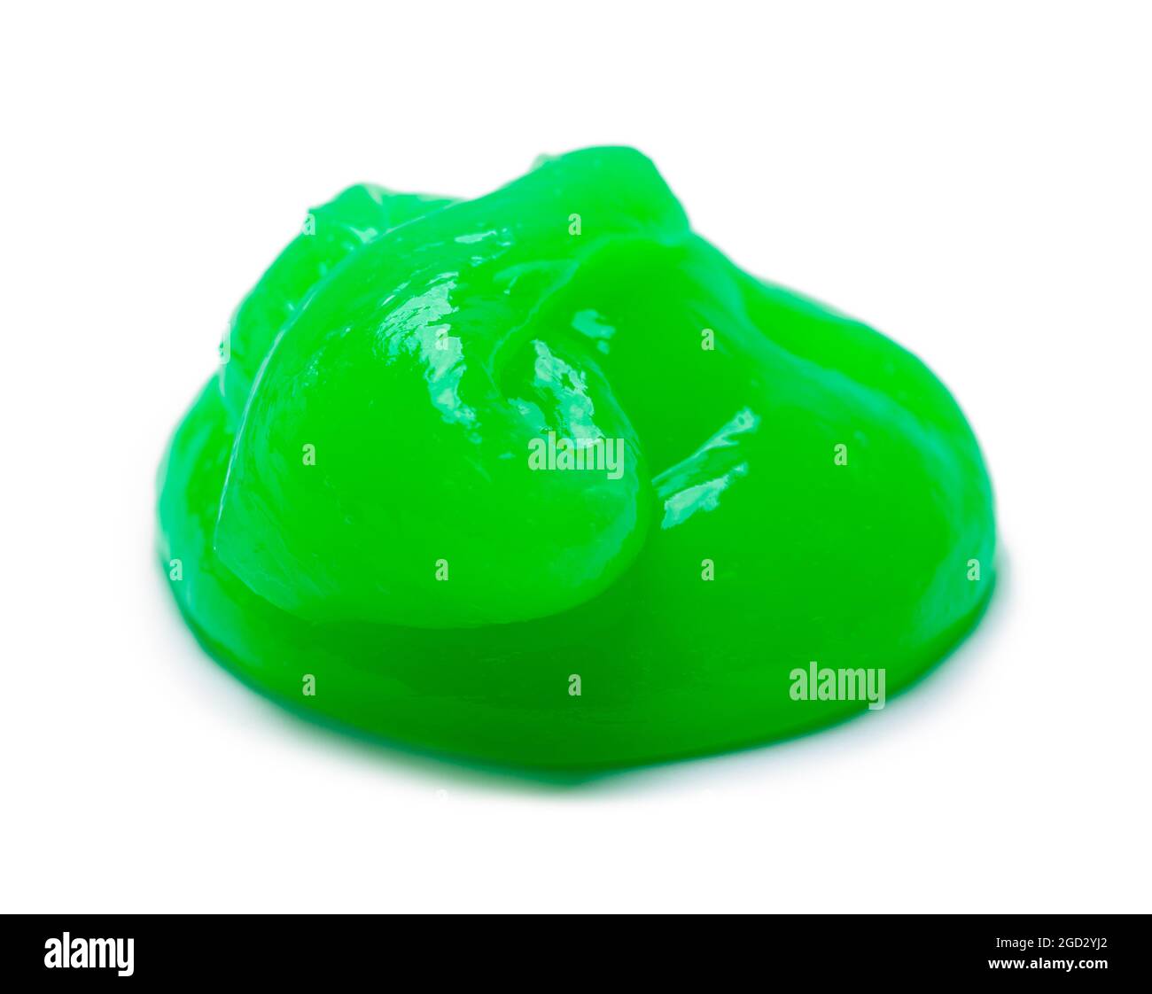 Blob of Green Slime Cut Out on White. Stock Photo