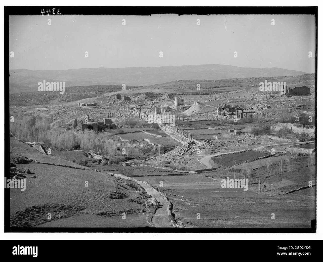Ruins of Jerash (Gerasa) in Israel as seen from the north ca. 1920 Stock Photo