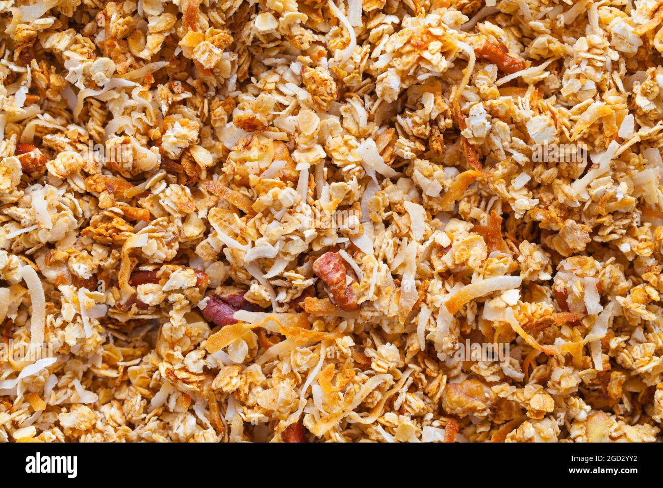 Pile of Homemade Granola Cereal Background Texture. Stock Photo
