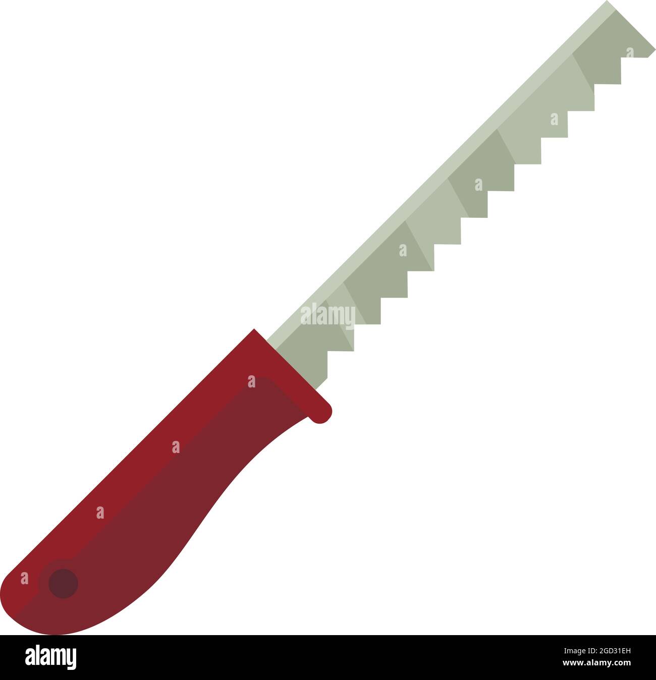 Pruning saw icon. Flat illustration of pruning saw vector icon isolated ...