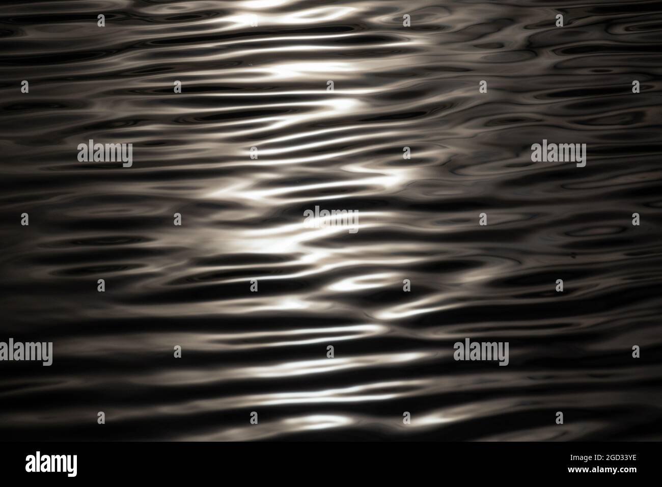 Metallic ripple water surface pattern. Shining in sun water with ...