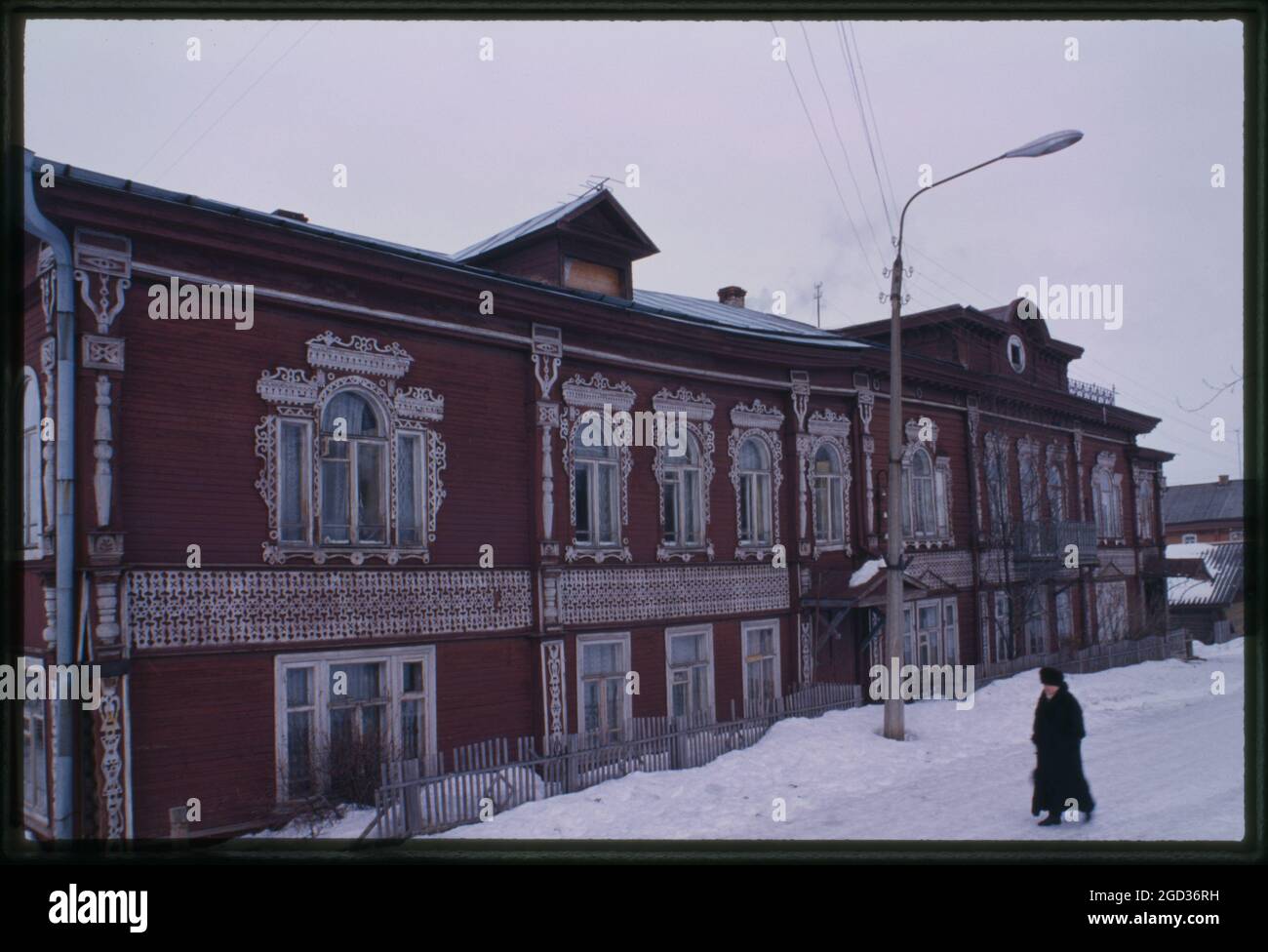 Kalinin house (early 20th century), Belozersk, Russia; 1998 Stock Photo