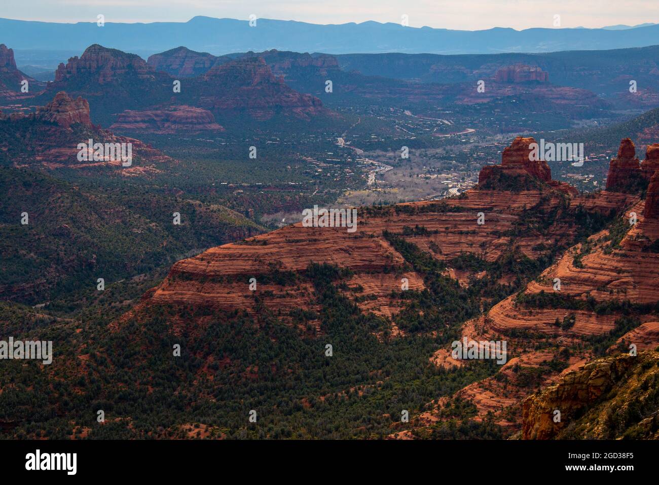 The view from Wilson Mountain Trail towards Sedona, Arizona, United States Stock Photo