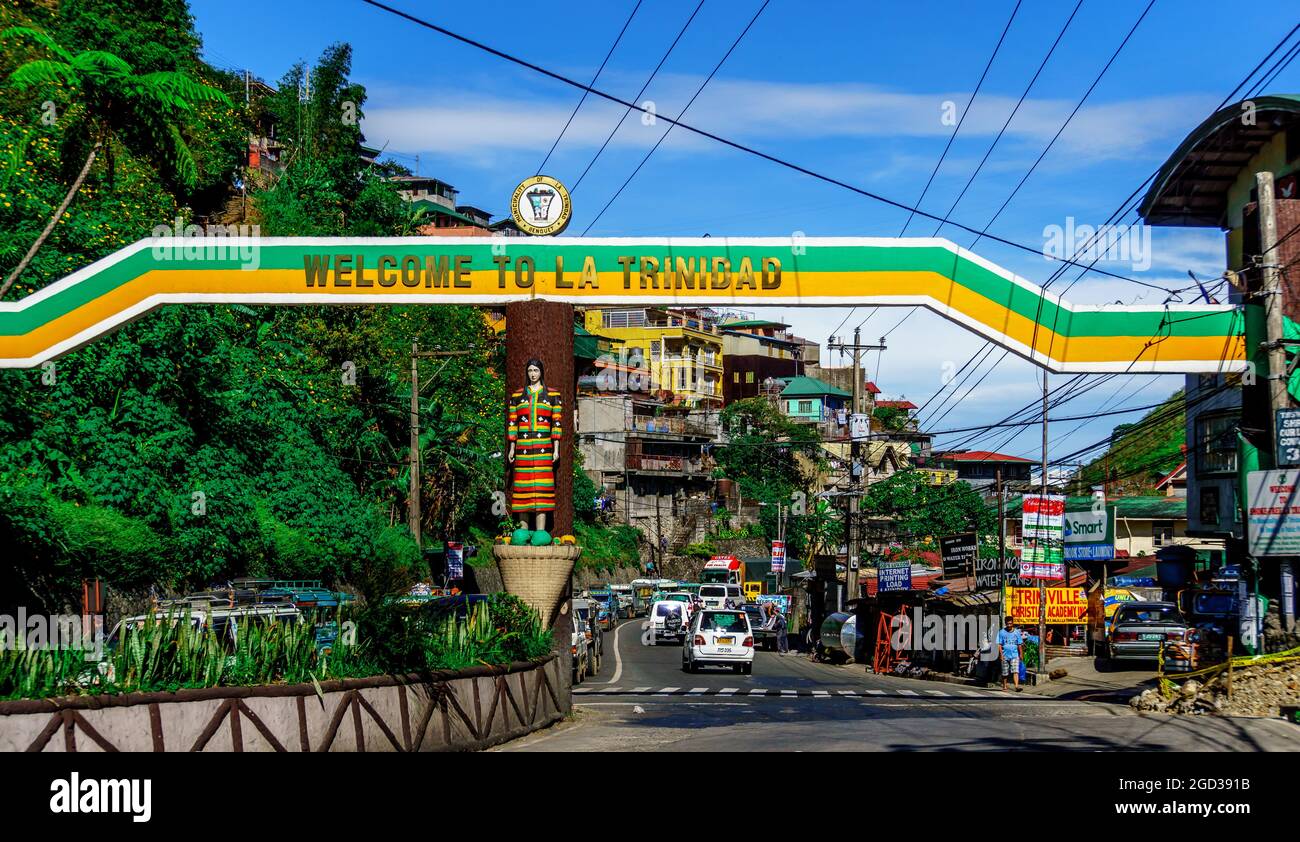 B, PHILIPPINES Dec 18, 2016 A sign to La Trinidad Benguet