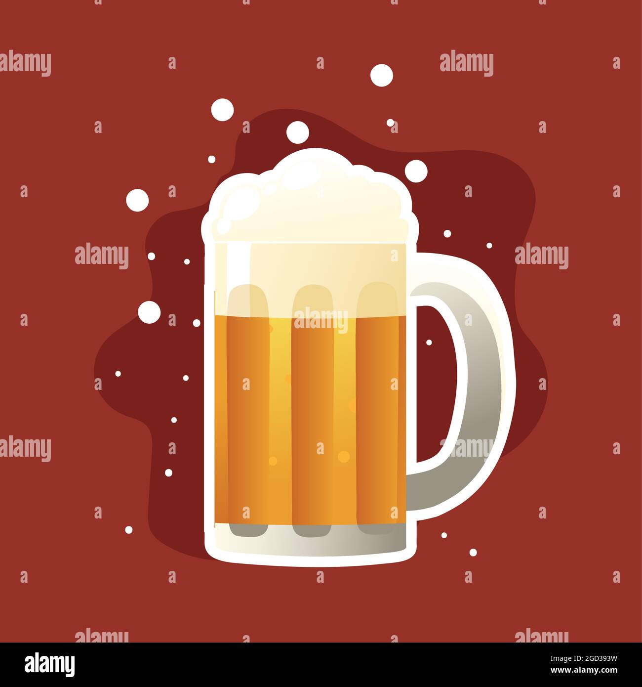 beer mug with foam Stock Vector Image & Art - Alamy