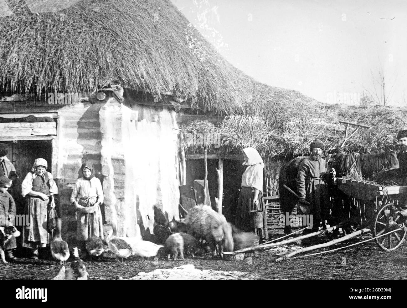 Russian village ca. between 1909 and 1920 Stock Photo