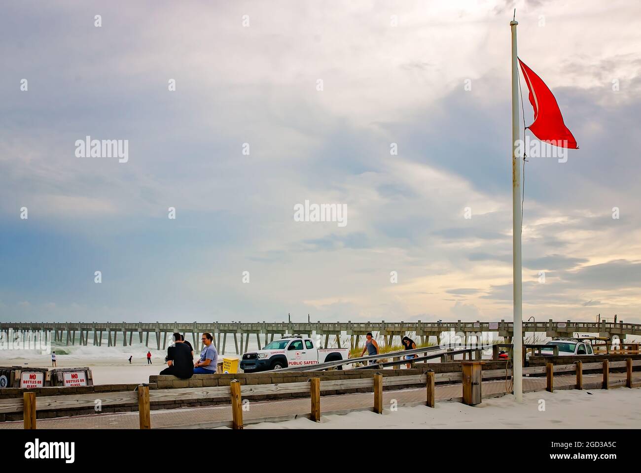 Red flag at pensacola beach hires stock photography and images Alamy