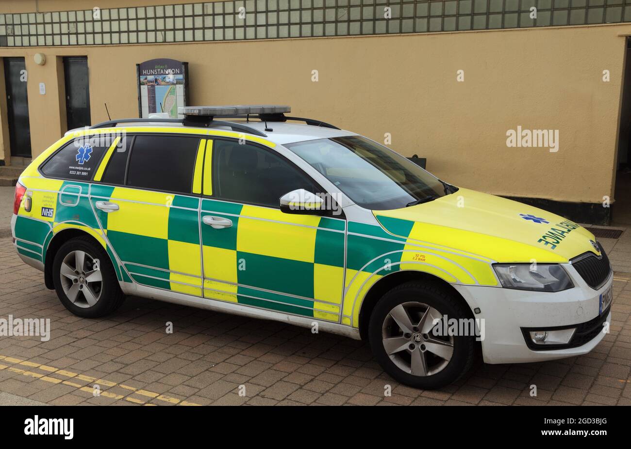 MED-PTS Ambulance Sevices, vehicle, Hunstanton Promenade, Norfolk 2 Stock Photo
