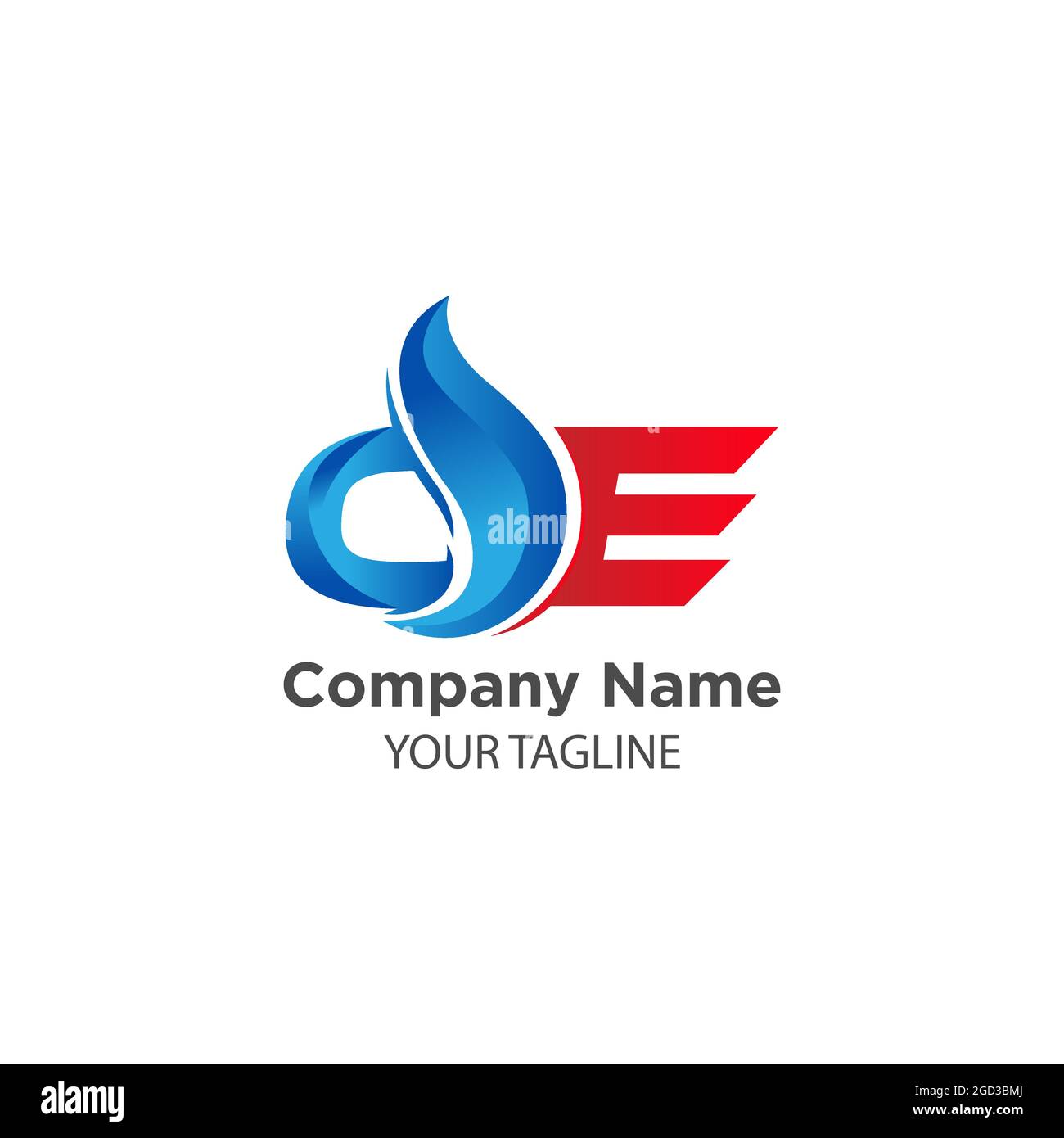 Oil And Gas with OE latter logo Logo Design Vector Template, EPS 10 Stock Vector