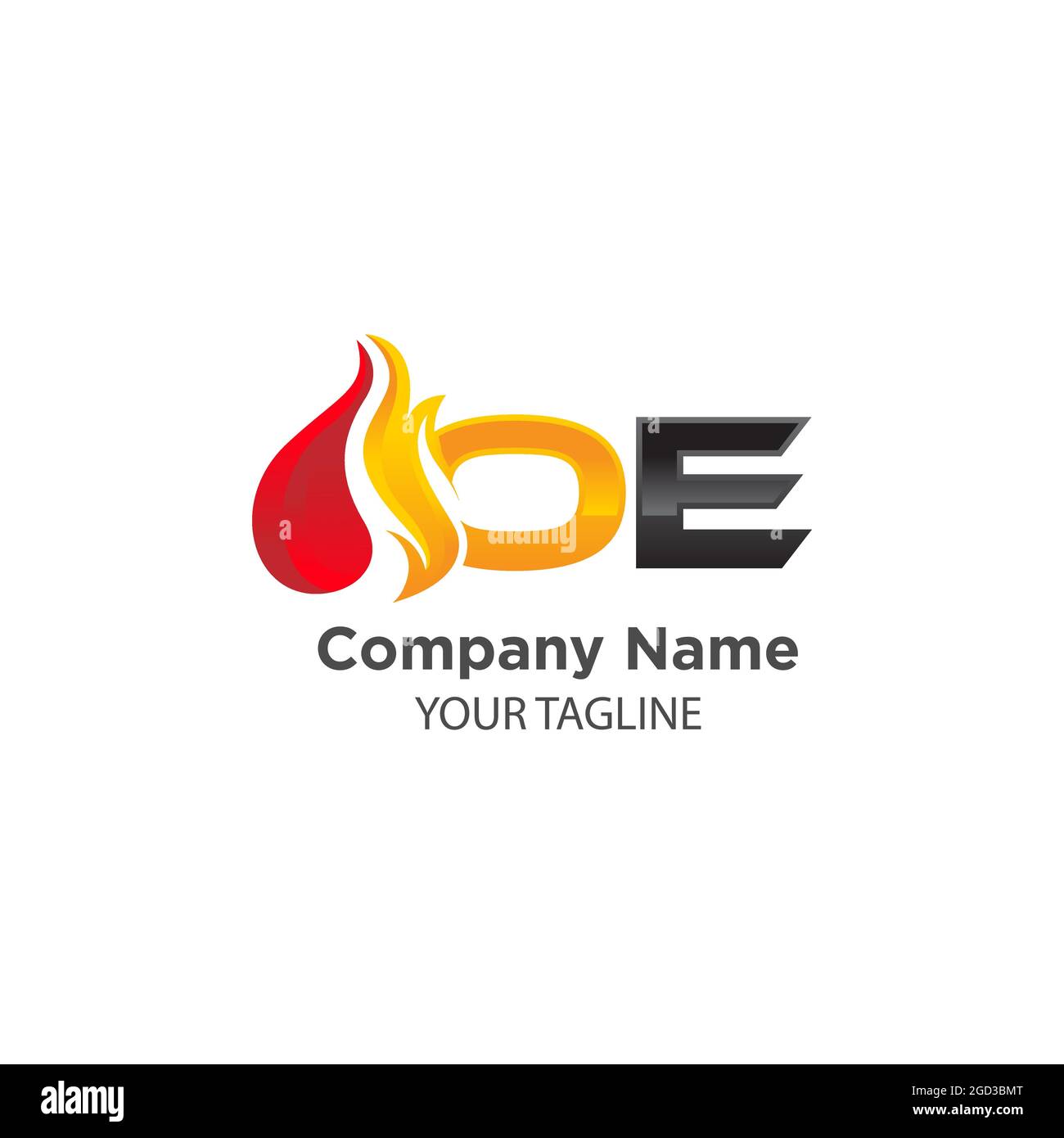 Oil And Gas with OE latter logo Logo Design Vector Template, EPS 10 Stock Vector