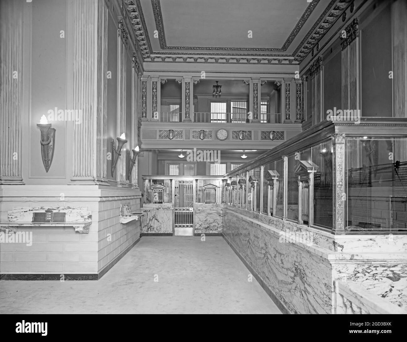 Merchants Bank interior ca. between 1909 and 1940 Stock Photo