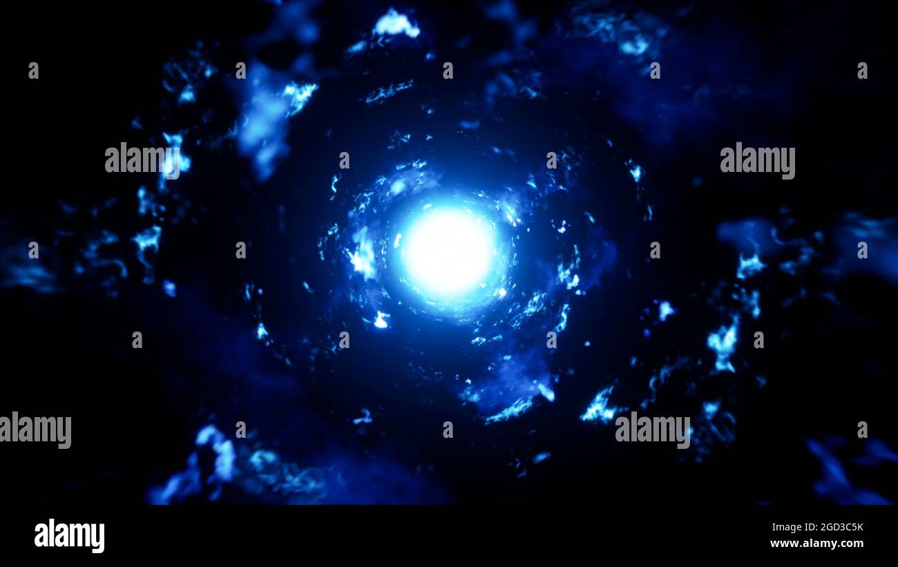 Abstract Blue Fire Ball Background Stock Photo