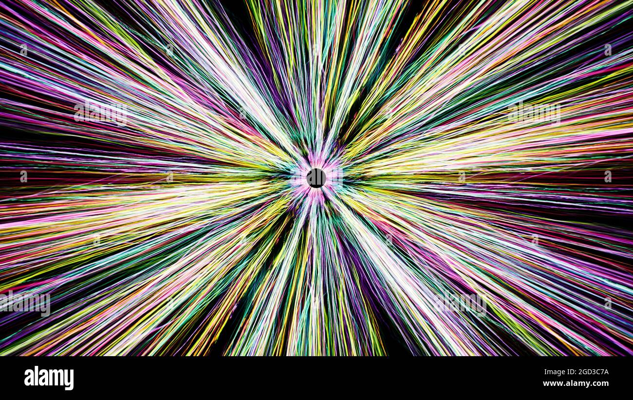 Abstract Grunge Colorful Thin Light Streaks Background Stock Photo