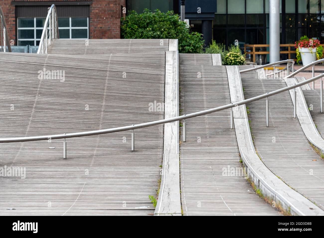 The Simcoe Wavedeck in the waterfront of Toronto city, Canada. The