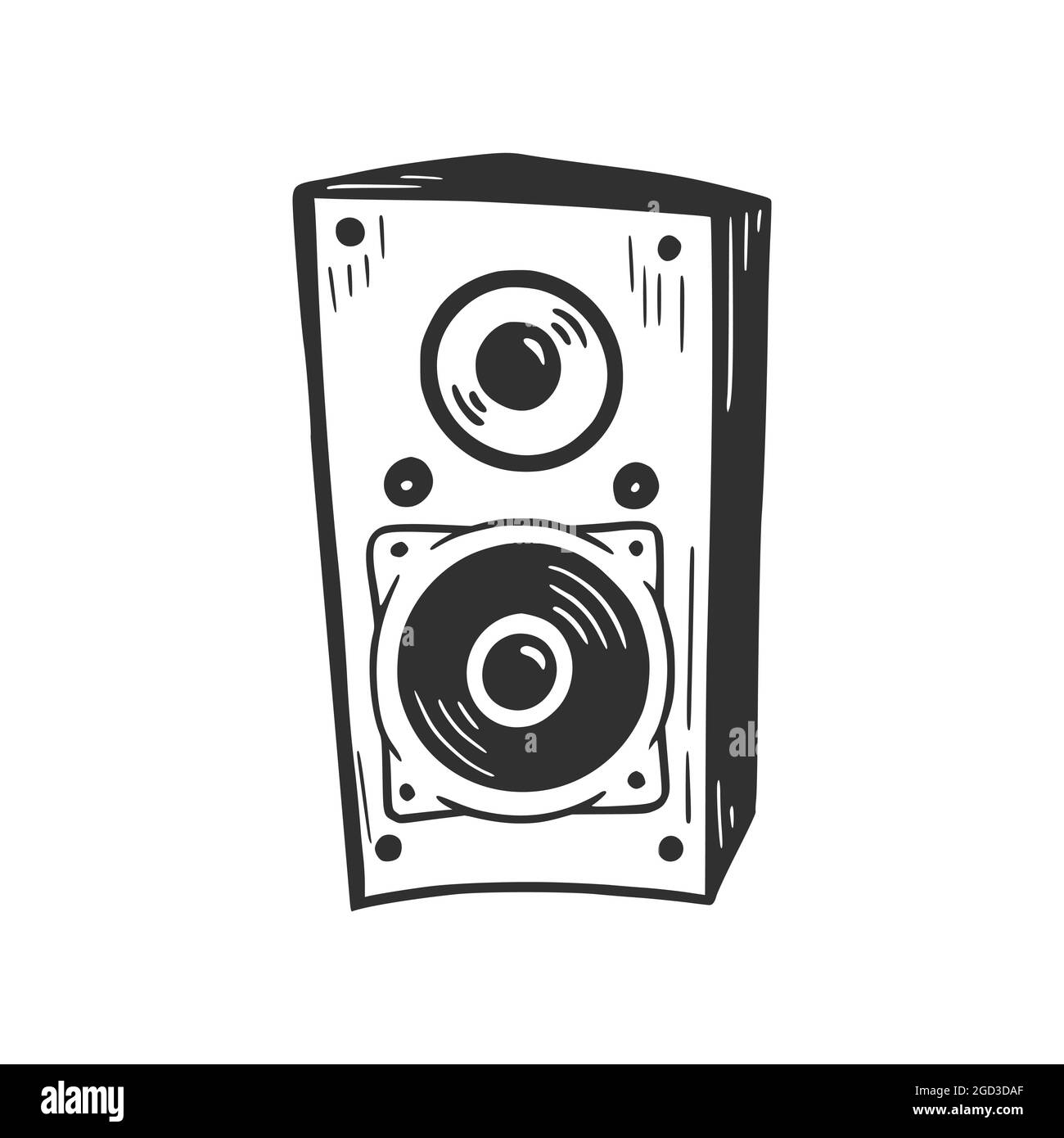 Premium Vector  Music speakers and musical notes musical instrument line  art sketch icon vector