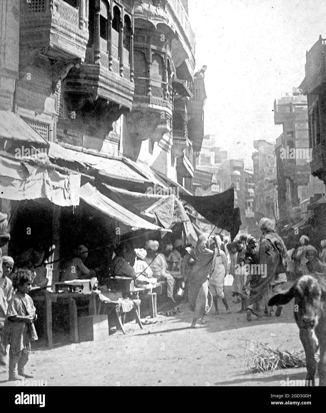 A street scene in Lahore Pakistan ca.  between 1908 and 1919 Stock Photo