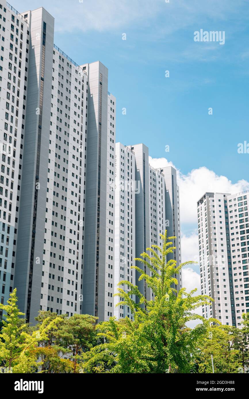 Modern apartment building exterior in Korea Stock Photo Alamy