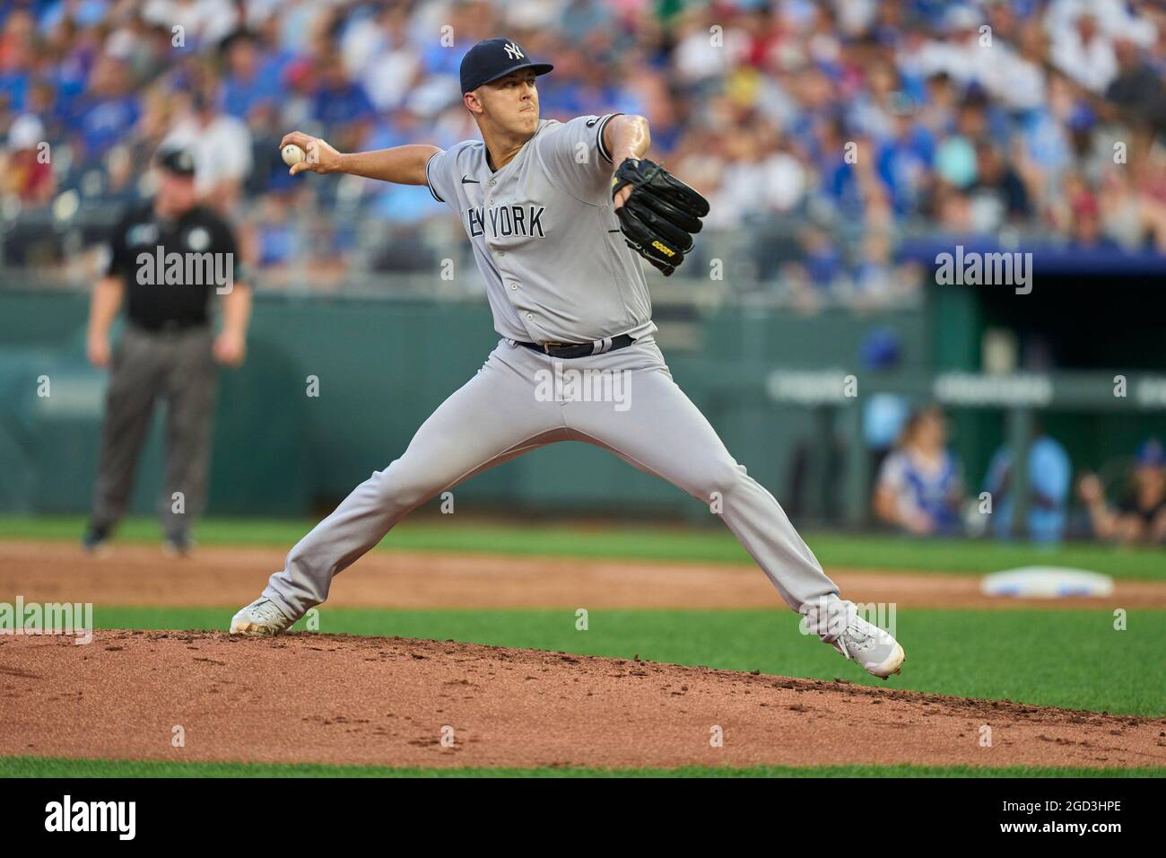 August 9 2021: New York pitcher James Taillon (50) throws a pitch ...