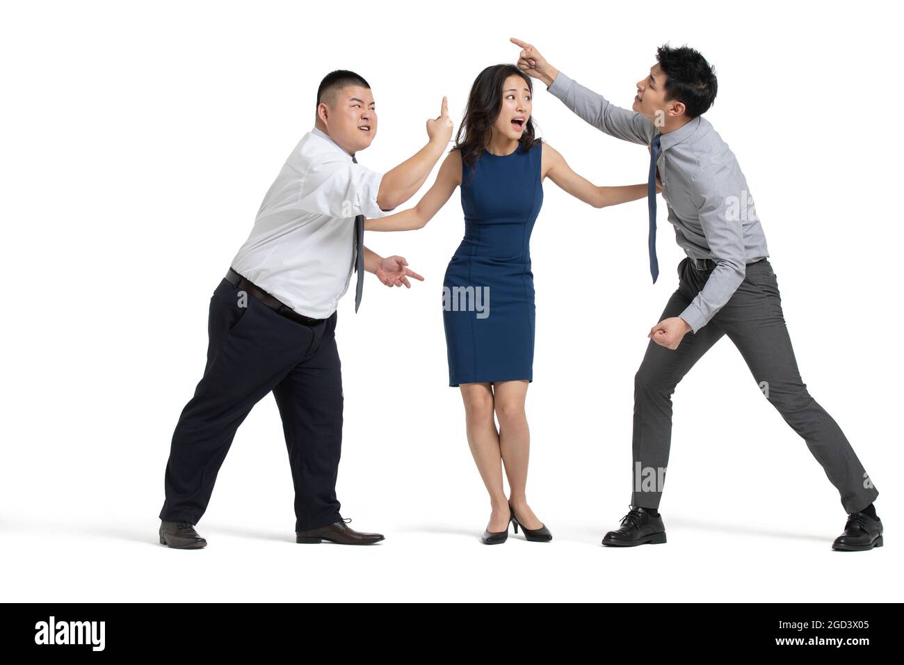 Three business people fighting Cut Out Stock Images & Pictures - Alamy