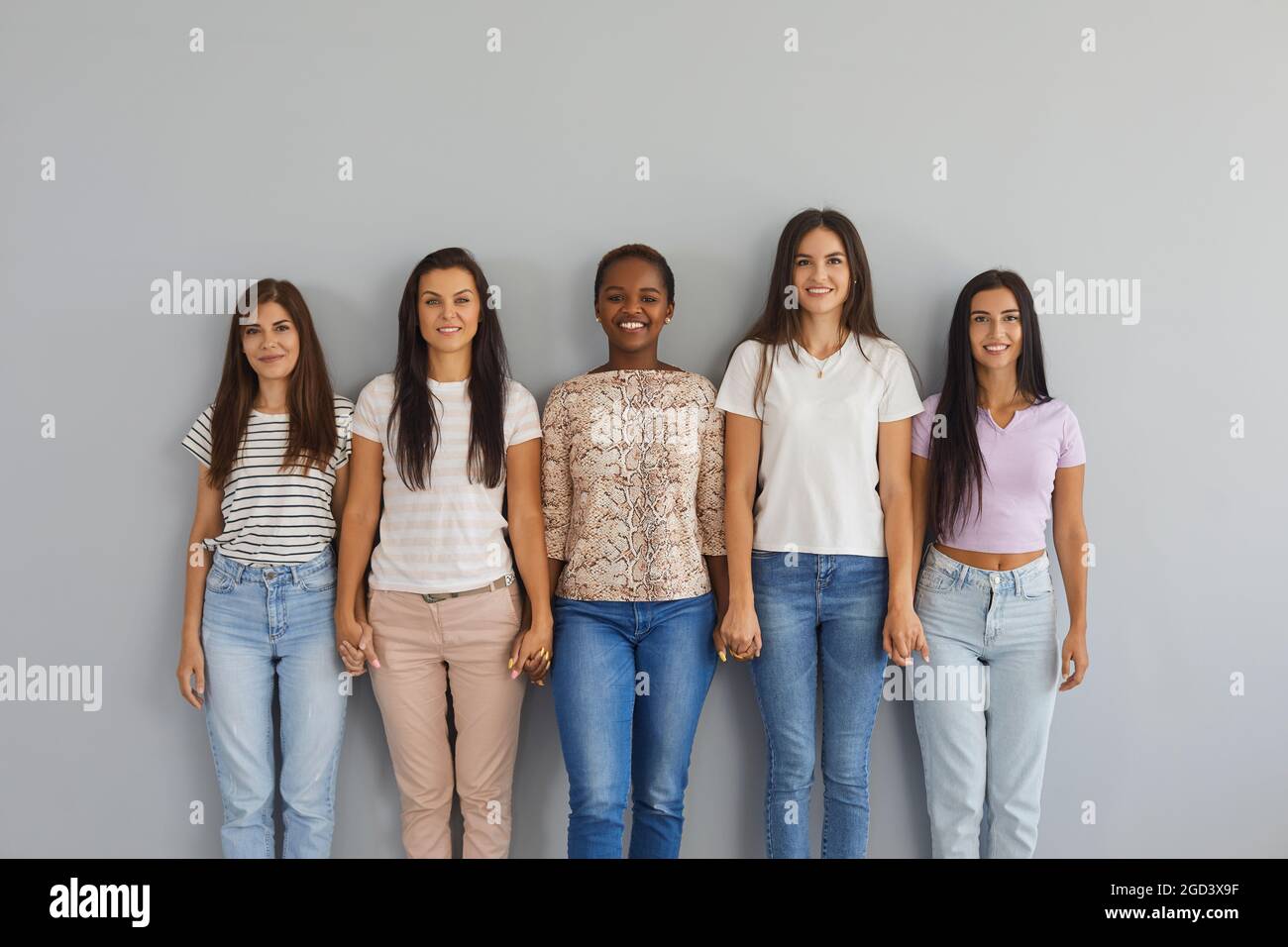 Group Portrait Of Ordinary Women Of Different Nationalities Posing