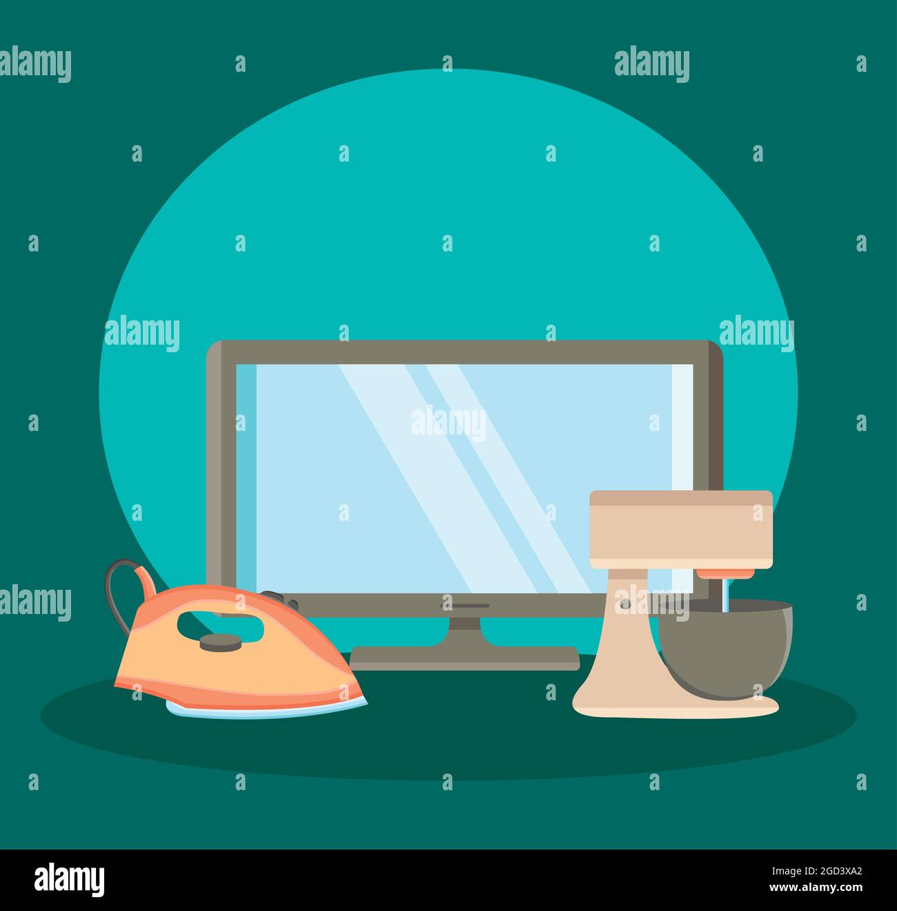 television, kitchen mixer and iron Stock Vector Image & Art Alamy