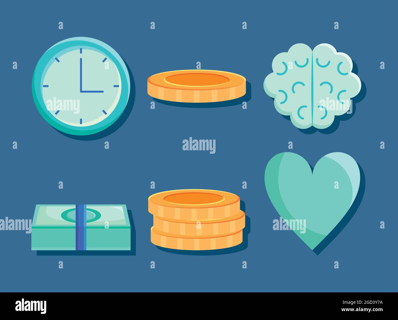 money and icons set design Stock Vector Image & Art - Alamy