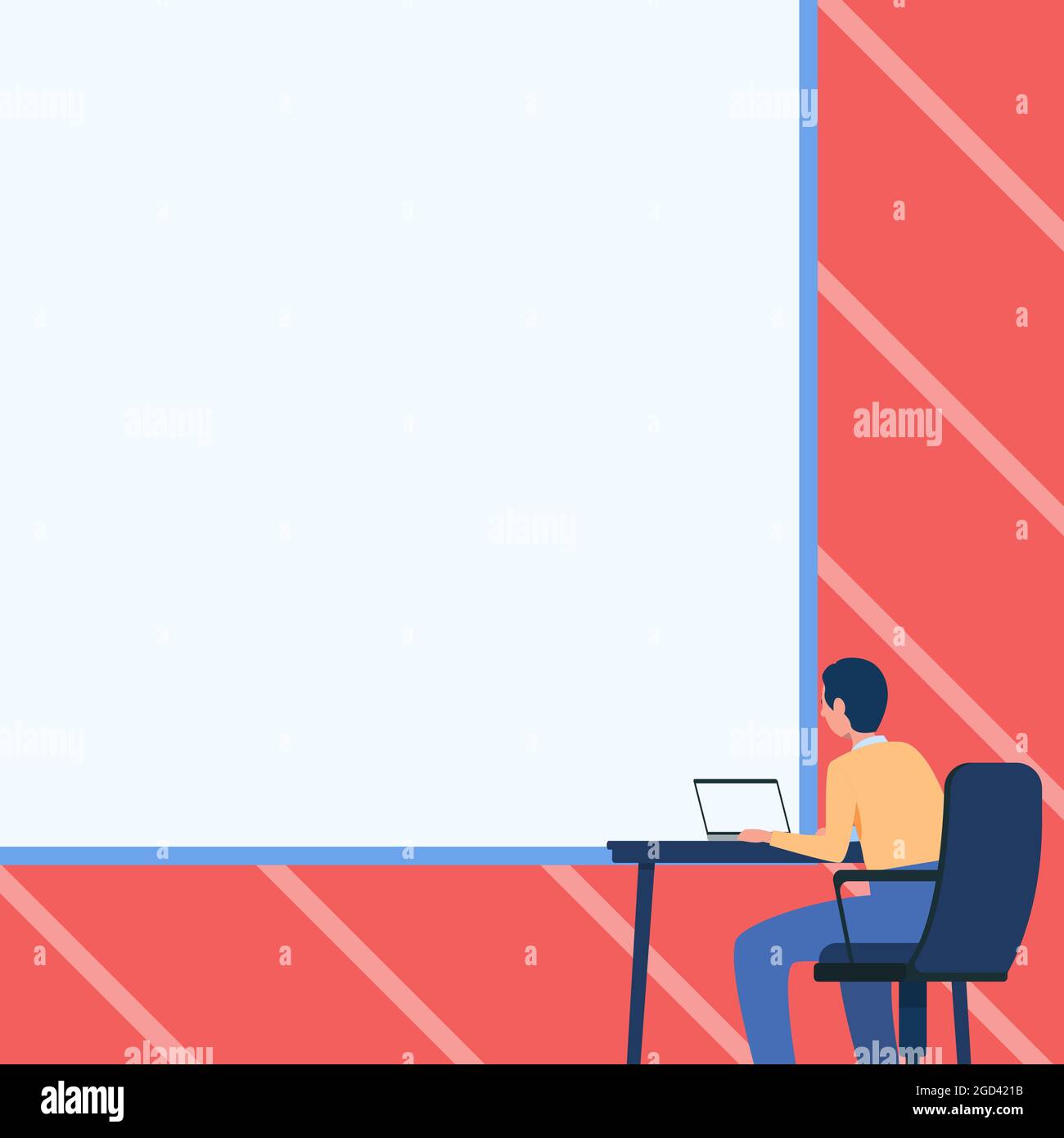 Man facing computer silhouette hi-res stock photography and images - Alamy