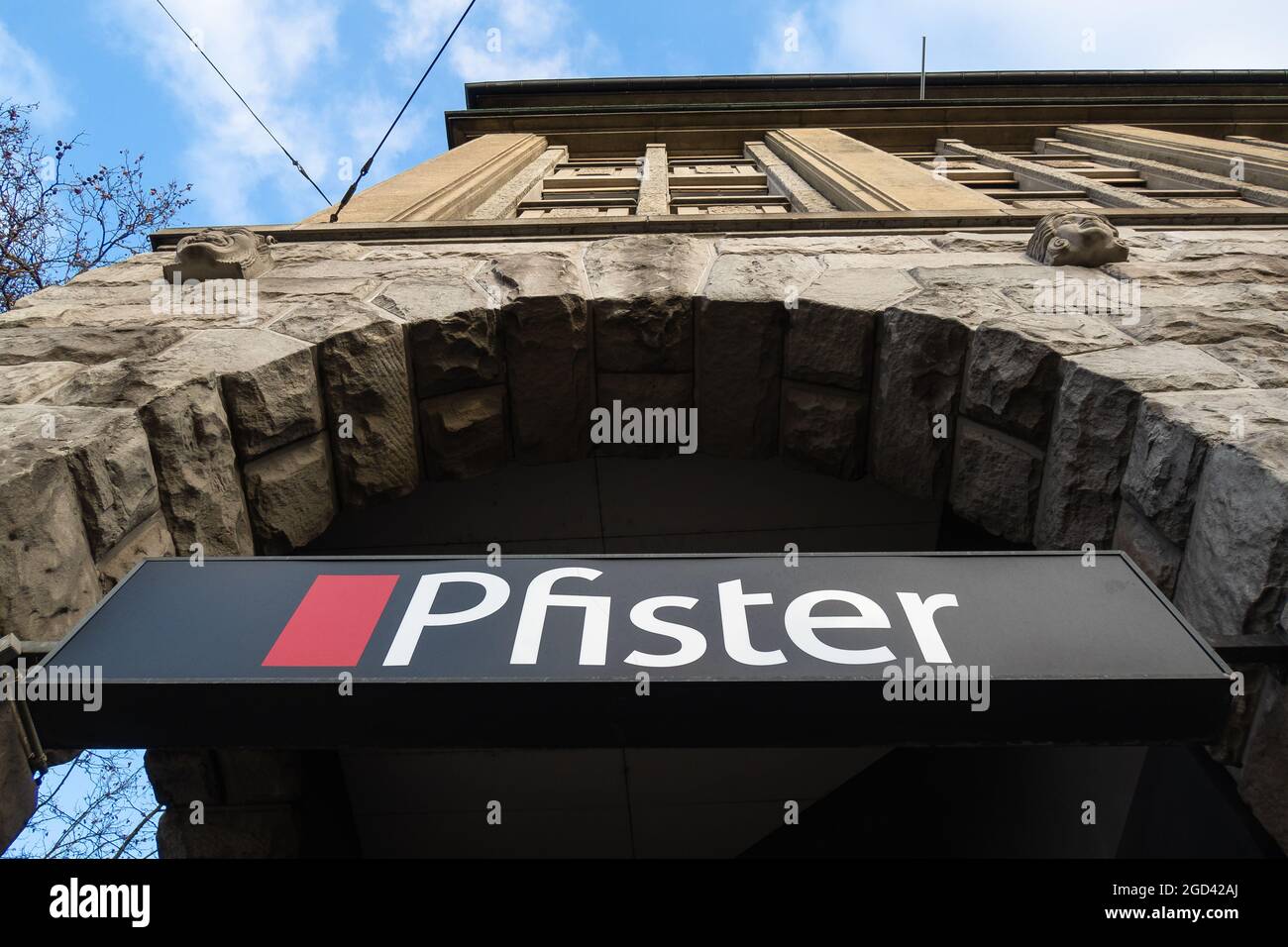 Zurich, Switzerland - January 10, 2021: Möbel Pfister AG, based in Suhr, is a Swiss company active in the furniture trade. Stock Photo