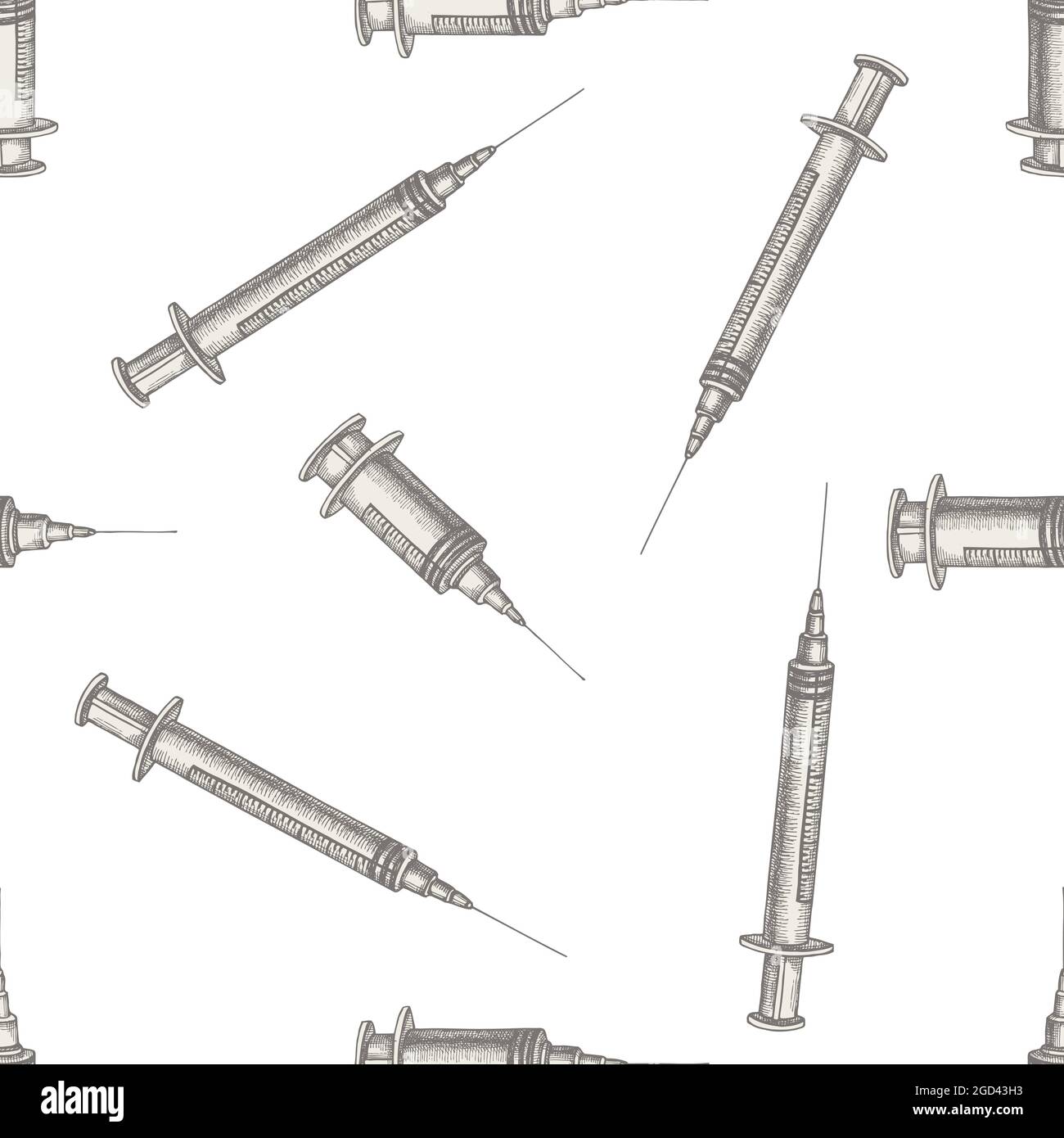 Seamless pattern with hand drawn pastel syringe Stock Vector Image ...