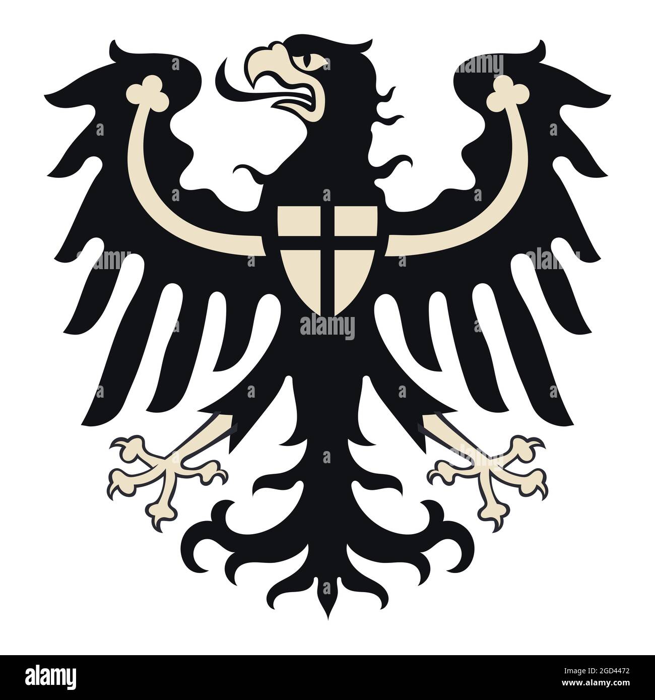 Knightly design. Shield With Heraldic Eagle Teutonic Knights Stock Vector