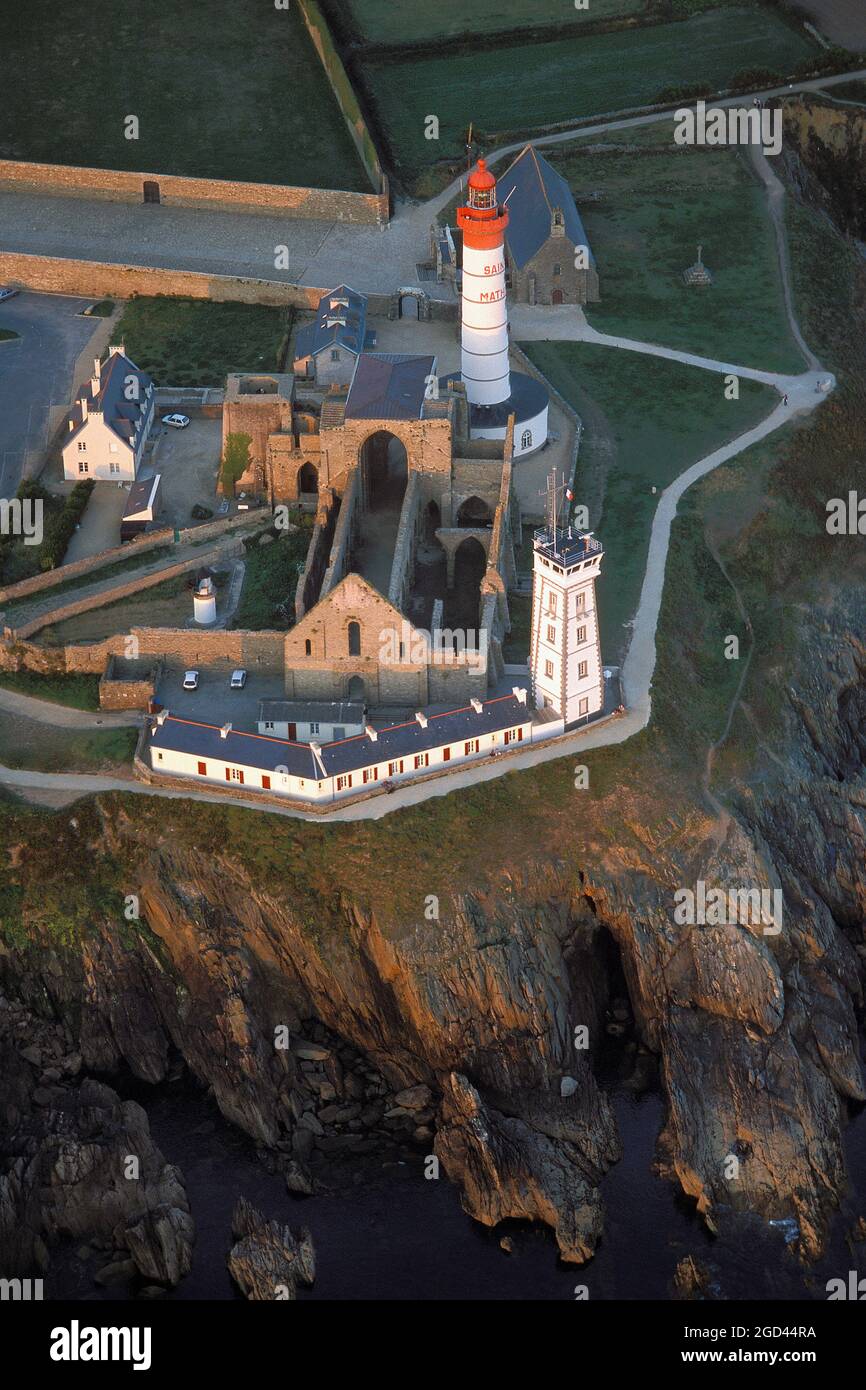 FRANCE, FINISTERE (29), AERIAL VIEW OF THE POINTE SAINT MATHIEU ...