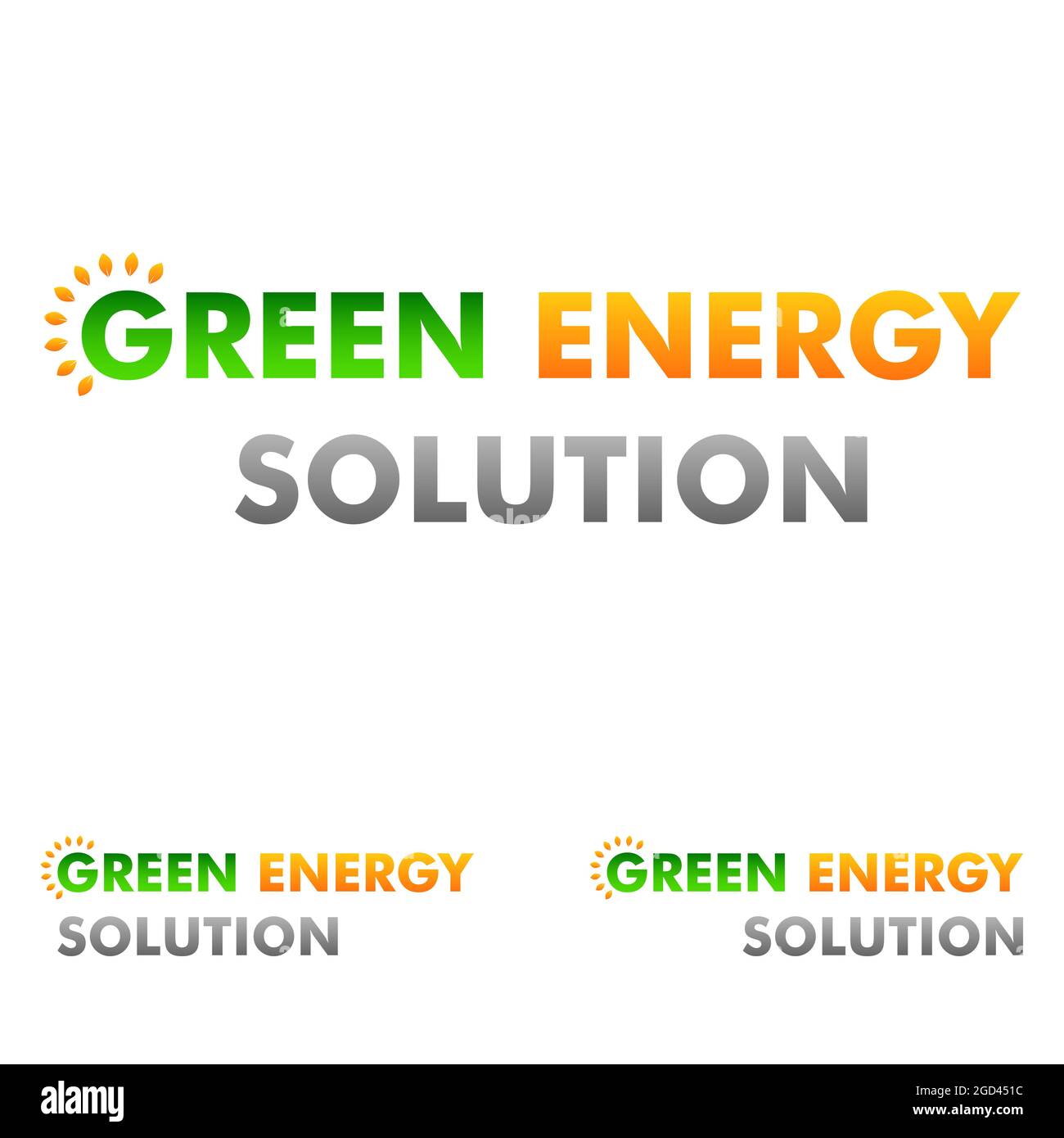 set off green energy solution typography. renewable and clean energy illustration design concept Stock Photo