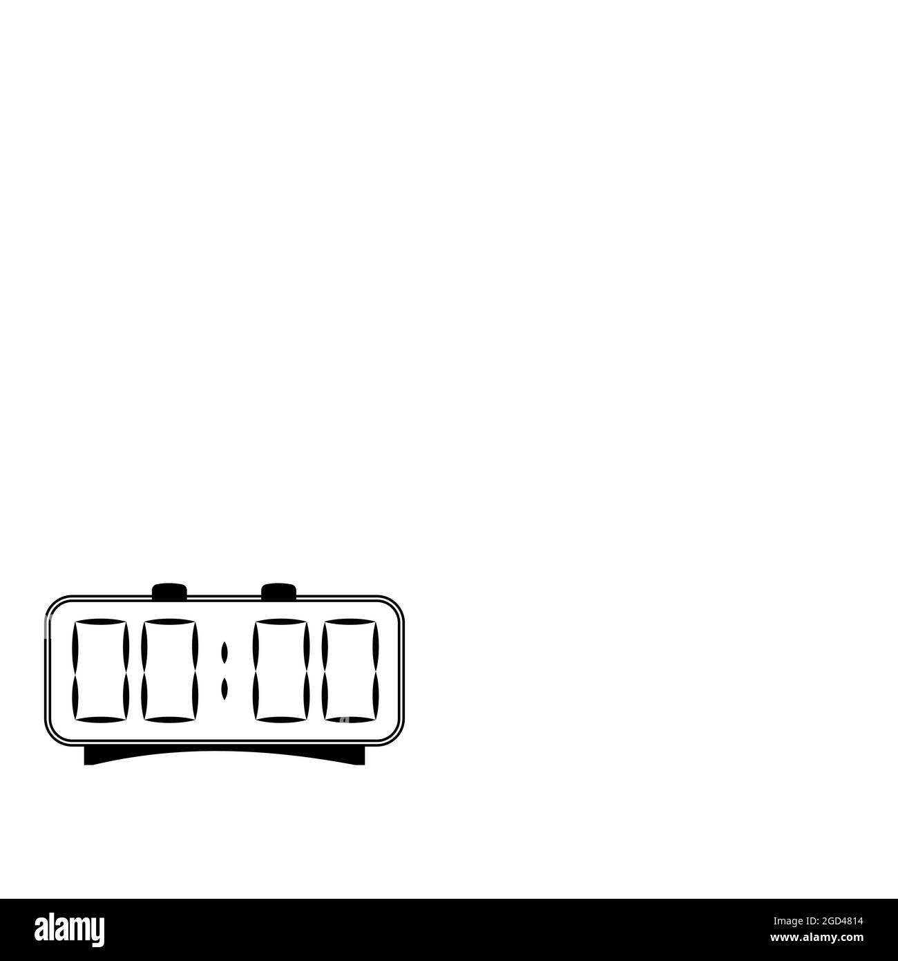 Alarm clock black and white vector icon isolated Stock Vector Image