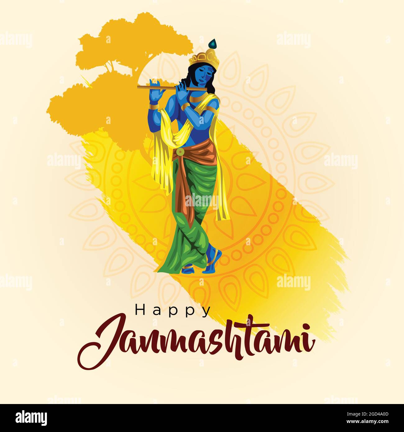 dahi handi festival of happy shree krishna janmashtami. vector ...