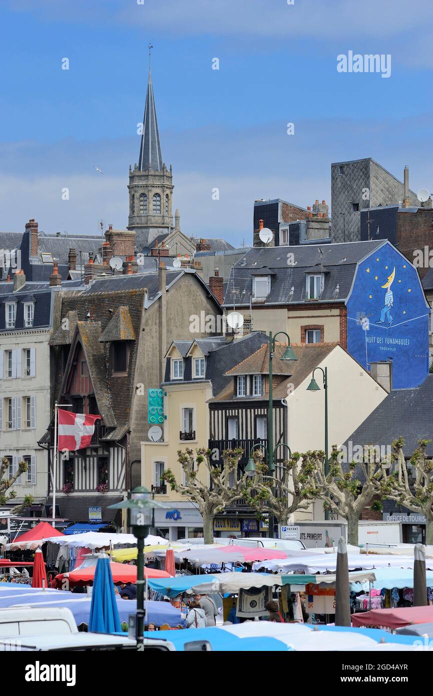 FRANCE, CALVADOS (14) NORMANDY, TROUVILLE, THE MARKET Stock Photo