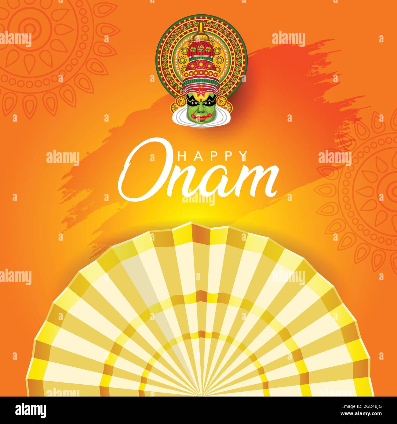 happy onam with kathakali and Kerala costume, use for poster, leaflet ,  banner Stock Vector Image & Art - Alamy