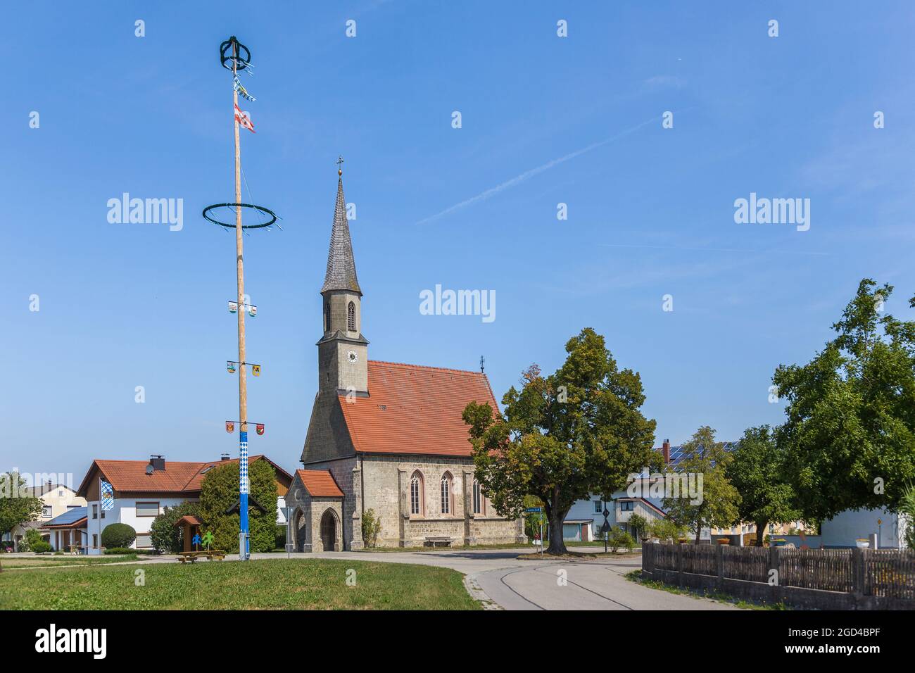 geography / travel, Germany, Bavaria, Haiming, district Neuhofen, chapel of ease St. St. Nicholas, ADDITIONAL-RIGHTS-CLEARANCE-INFO-NOT-AVAILABLE Stock Photo