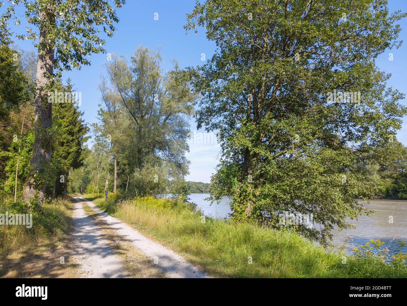 geography / travel, Germany, Bavaria, Inn Cycle Route between Muehldorf and Marktl, ADDITIONAL-RIGHTS-CLEARANCE-INFO-NOT-AVAILABLE Stock Photo
