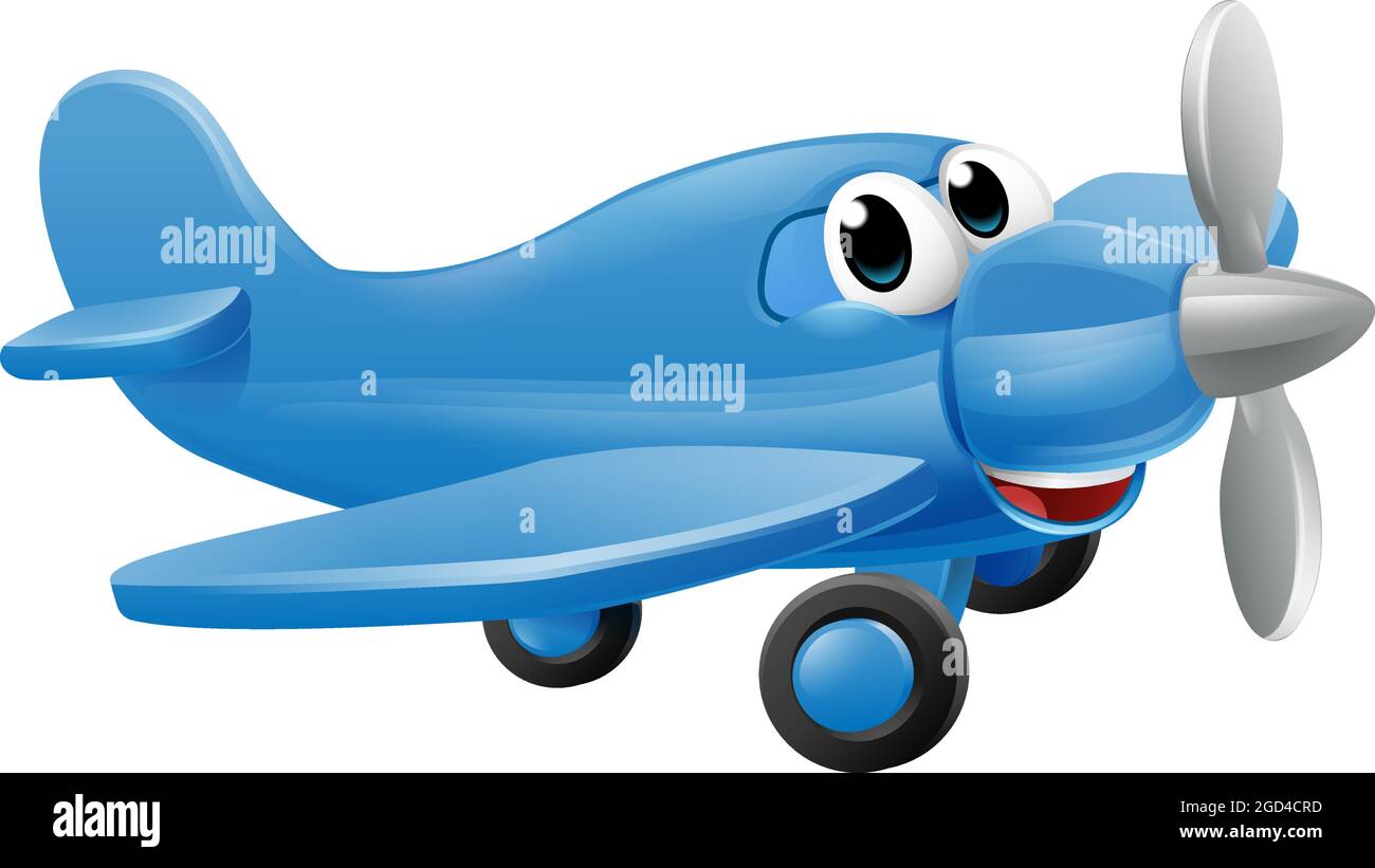 Airplane Cartoon Character Stock Vector