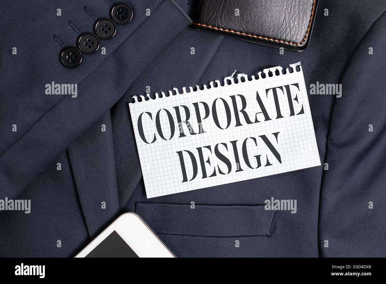 Conceptual display Corporate Design. Concept meaning official graphical